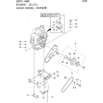 4174-70980 部品 MVC-40H 三笠産業 ゴム付エンジン板ボルト 4174-70980 - 【通販モノタロウ】