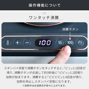 電気ケトル 温度調節&保温機能付き YAMAZEN(山善)