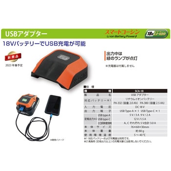 工進スマートシリーズ用USBバッテリー充電アダプター 工進