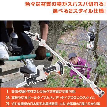 充電式レシプロソー(2WAYタイプ)  18V 2．0Ah スマートシリーズ 工進
