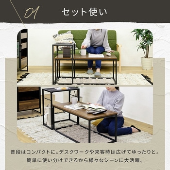 TRT-0003 ローテーブル 2個セット ネストテーブル センター