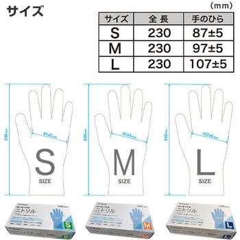 ニトリル手袋 パウダーフリー 食品衛生法適合品 YAMAZEN(山善)