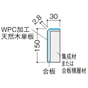 WPC造作材 玄関巾木 マットコート - 大建工業