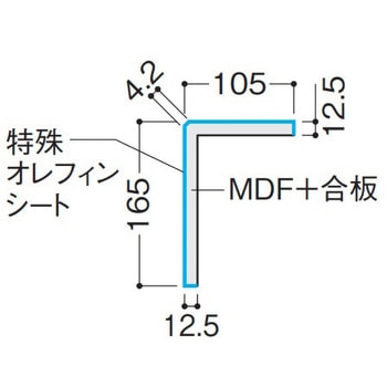 ハピアフロア石目柄 玄関造作材 L型框 鏡面調 特殊加工化粧シート 大建工業