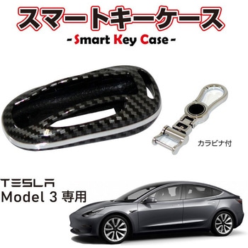 TESLA Model 3 専用 スマートキーケース カラビナ付き カーボン調 MAD MAX(マッドマックス)