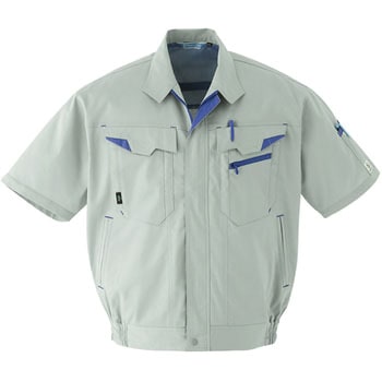 交換無料！ E7301 半袖ブルゾン E7301 Asahicho(旭蝶繊維) オリーブ色 5L 作業服