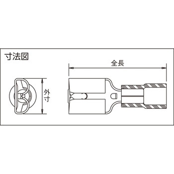 ビニール絶縁被覆付圧着端子 メス型 ストロングホールド
