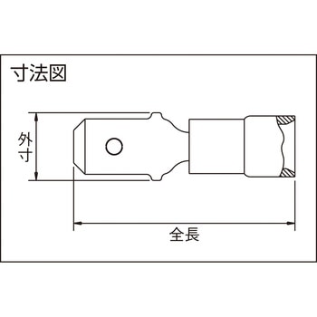 ビニール絶縁被覆付圧着端子 オス型 ストロングホールド