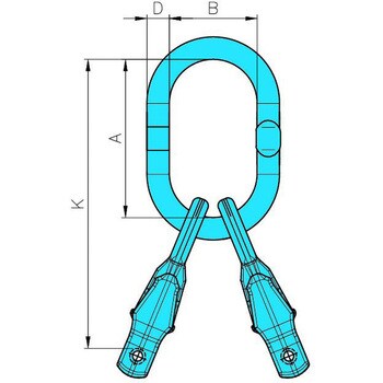 X-A05-08 YOKE サブリンク付きマスターリンク(ピンタイプ)2本吊用 1個