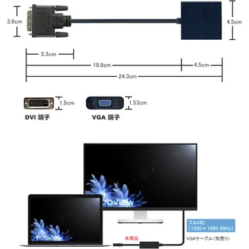 DVI to VGA 変換アダプタ Vodaview