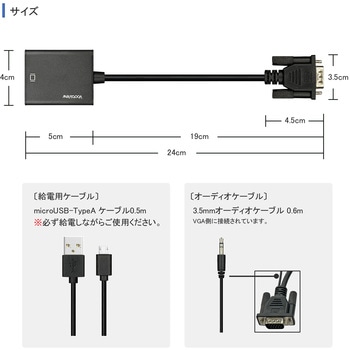 VGA to HDMI 変換アダプタ Vodaview
