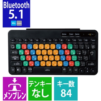キーボード 無線 Bluetooth メンブレン式 ミニサイズ コンパクト カラー キーボード Caps Lock機能無効化スイッチ 【 Windows PC Chromebook 対応 】 抗菌 エレコム