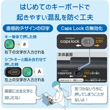 キーボード 無線 Bluetooth メンブレン式 ミニサイズ コンパクト カラー キーボード Caps Lock機能無効化スイッチ 【 Windows PC Chromebook 対応 】 抗菌 エレコム