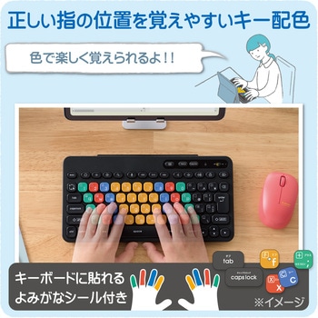 キーボード 無線 Bluetooth メンブレン式 ミニサイズ コンパクト カラー キーボード Caps Lock機能無効化スイッチ 【 iPad iPhone 対応 】 抗菌 カードスタンド付 エレコム