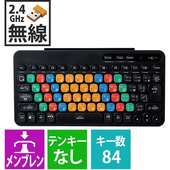 キーボード 無線2.4GHz メンブレン式 ミニサイズ コンパクト Caps Lock機能無効化スイッチ 【 Windows PC Chromebook 対応 】 抗菌 エレコム