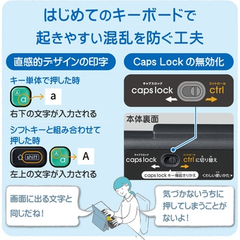 キーボード 有線 USB接続 メンブレン式 ミニサイズ Caps Lock機能無効化スイッチ 【 Windows PC Chromebook 対応 】 抗菌 カードスタンド付 エレコム