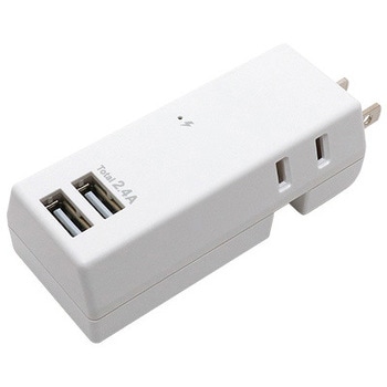 耐雷USBタップ2個口2ポート2.4A MCO
