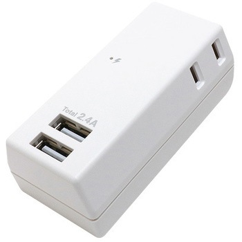 耐雷USBタップ2個口2ポート2.4A MCO
