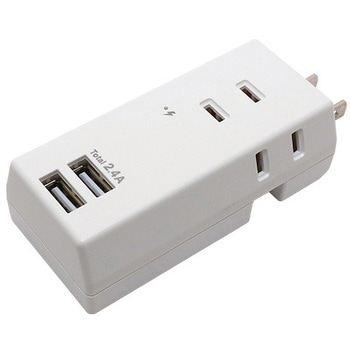 耐雷USBタップ3個口2ポート2.4A MCO