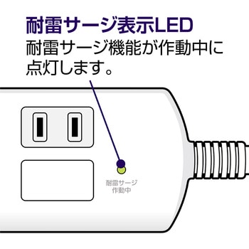 耐雷フラットSW付タップ3P3m MCO