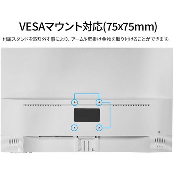23.8インチ IPS系パネル フルHDモニター(本体色：ホワイト) JAPANNEXT