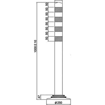 Pc 100nfrw N T3 車線分離標 ポールコーンnfタイプ 接着式 積水樹脂 高さ 1000mm Pc 100nfrw N T3 1本 通販モノタロウ 43