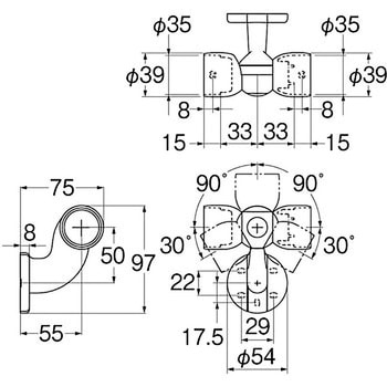 C形ブラケットL自在コーナー - SANEI(旧:三栄水栓製作所)