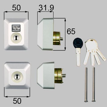 ドア錠セット(ユーシン Wシリンダー) LIXIL(トステム) 本締錠 【通販