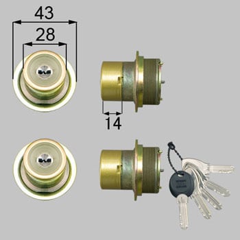 ドア錠セット(MIWA DNシリンダー) LIXIL(トステム) 本締錠 【通販