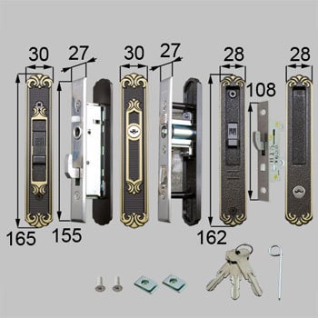 LIXIL TOSTEM製玄関引戸(引き戸)用引手・引手錠 引手内外錠・召合せ外