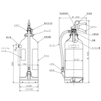 蓄圧式消火器10型・設置台セット (リサイクルシール付) モリタ宮田