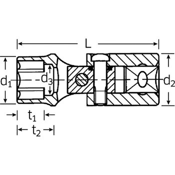 (1/2SQ)ユニフレックスソケット (6角) STAHLWILLE(スタビレー)