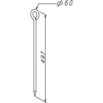 8210877 鉄ベース枠 支持棒(丸頭) NSP 長さ497mm 1箱(20本) - 【通販