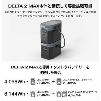 DELTA 2 Max 専用エクストラバッテリー 2，048Wh EcoFlow(エコフロー)