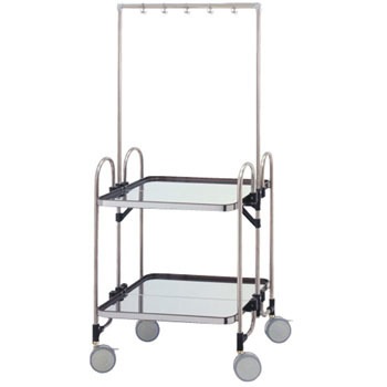 点滴バー付折りたたみ式ワゴン 松吉医科器械 点滴処置車 通販モノタロウ Fga 2 Tn