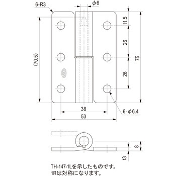 抜差クリーンヒンジ 左用 栃木屋