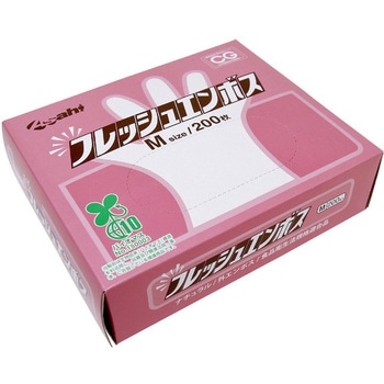 バイオマス ポリエチレン手袋 フレッシュエンボス箱入(200枚入) Asahi
