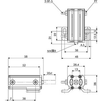ミニシリンダー・MCEー20W(複動) アインツ