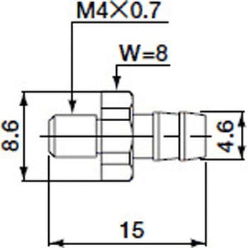 ホース用接続継手 接続後継M4 Φ6ホース用 アインツ