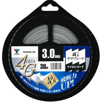 ナイロン交換コード 3.0mm/30m 4面ギザ刃 YAMAZEN(山善)