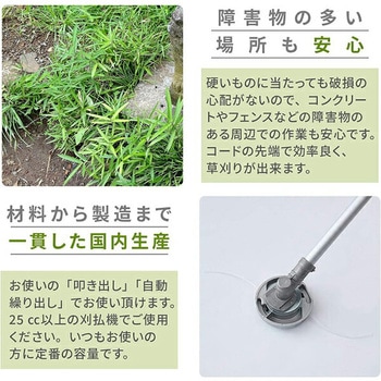ナイロン交換コード 3.0mm/30m 4面ギザ刃 YAMAZEN(山善)