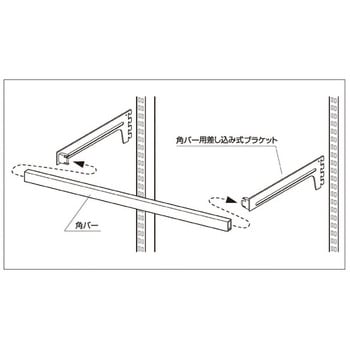 システム什器 差し込み式角バーセット W60cm スリット芯々58.8cm用