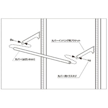 システム什器 丸バー(Φ25.4mm)セット スリット芯々58.8cm用 W60cm ストア・エキスプレス