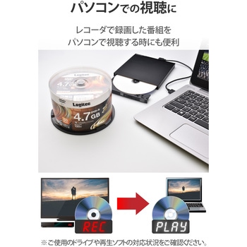 DVD-R 1回記録用 録画用 4.7GB 120分 16倍速 スピンドルケース 50枚入り ロジテック