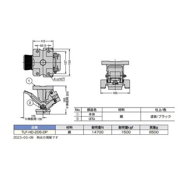 TLF-HD-205-DP 超重量用フロアロック 1個 スガツネ工業 【通販モノタロウ】