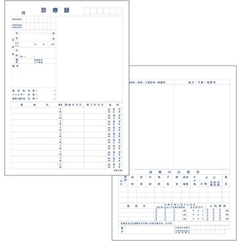 カルテ用紙 1号(診療録) 国保 (保険証添付欄ありタイプ) 金鵄製作所