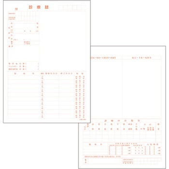 カルテ用紙 1号(診療録) 社保 (保険証添付欄ありタイプ) 金鵄製作所