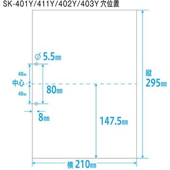 カルテ用紙 1号(診療録) 保険証添付欄あり・2穴あきタイプ 金鵄製作所