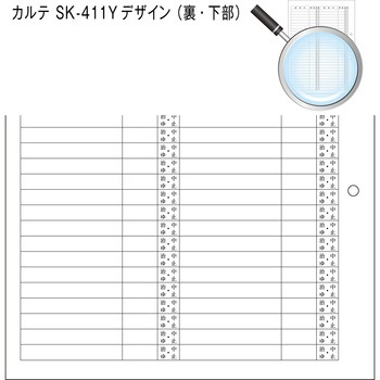 カルテ用紙 1号(診療録) 保険証添付欄あり・2穴あきタイプ 金鵄製作所