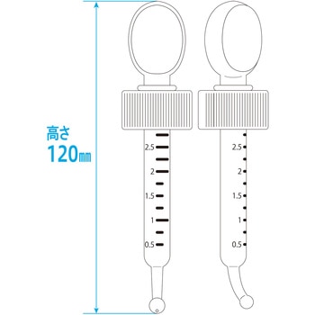 スポイトキャップ付き小判投薬瓶(刻印目盛り) 金鵄製作所